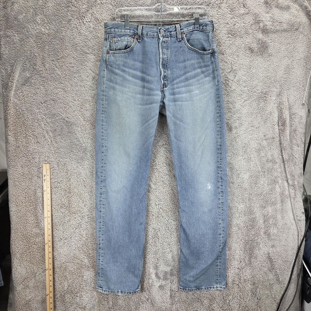 Vintage Levis 501 Jeans Mens Blue Made in USA Button Fly Straight Fits 32x32